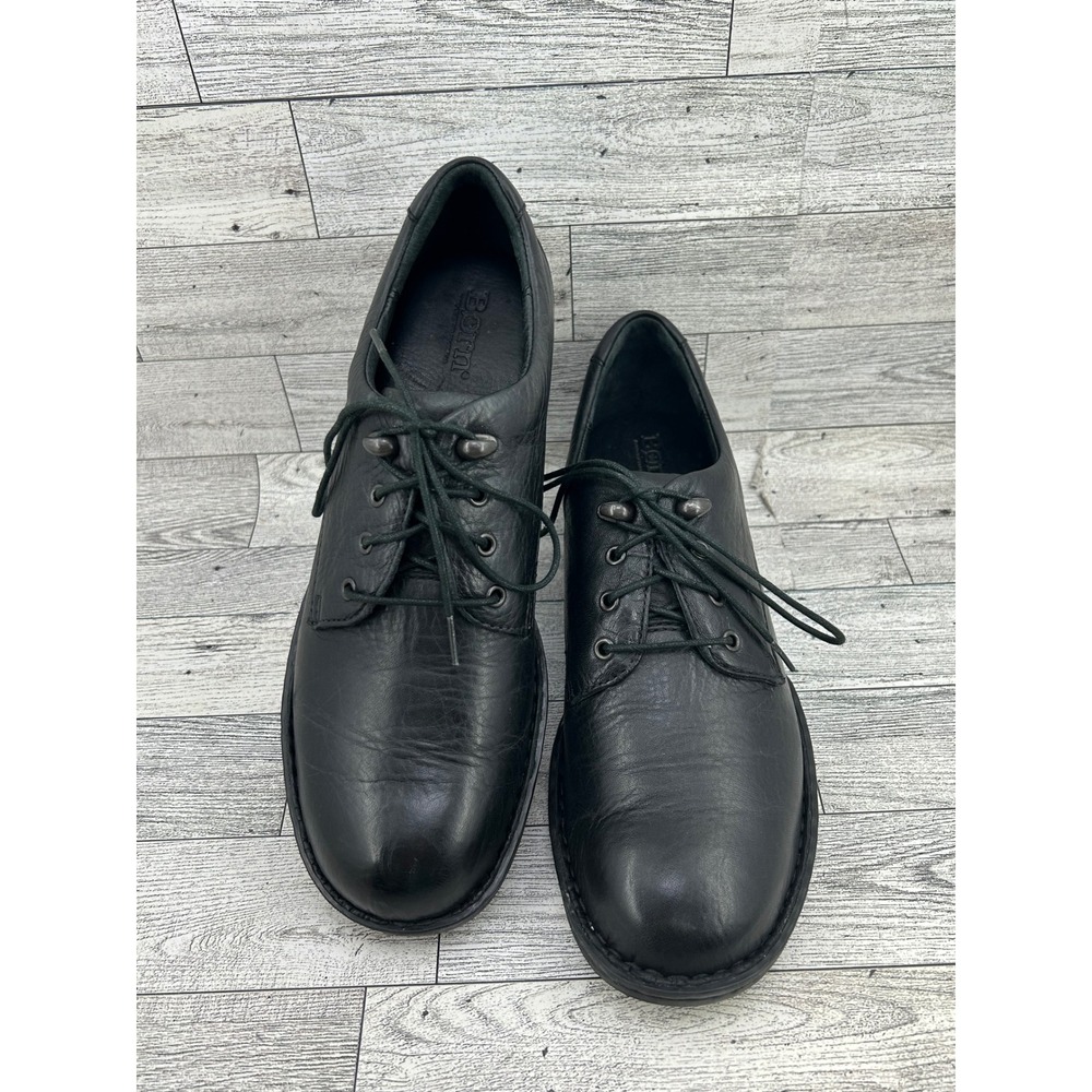 Born Black Leather Lace Up Oxfords W31982 CQJ10 Women Sz 8 Comfort Derby‎